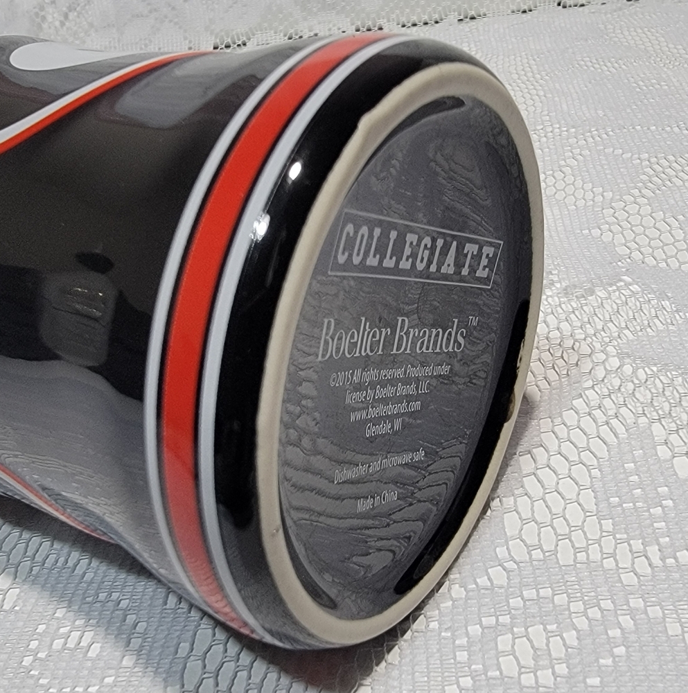 NCAA Georgia Bulldogs Black Red Embossed Cup 14oz Relief Coffee Mug Collectible - Picture 6 of 17